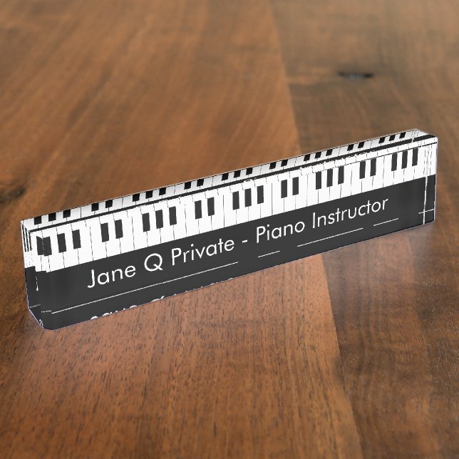 Piano Teacher Instructor Nameplate (Side)