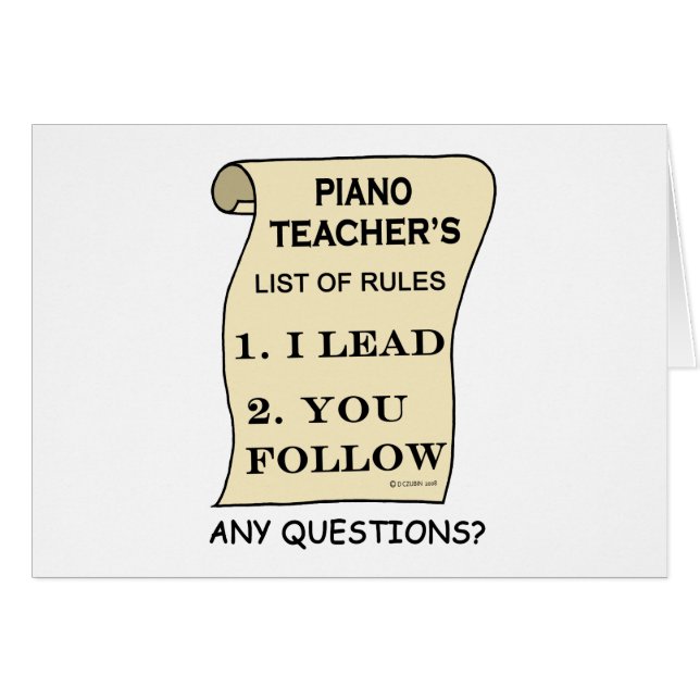Piano Teacher List Of Rules (Front Horizontal)