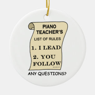 Piano Teacher List Of Rules 1.png Ceramic Tree Decoration