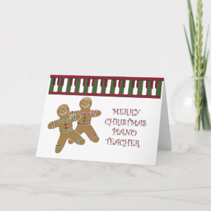 PIANO teacher merry christmas Holiday Card
