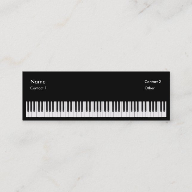 Piano Teacher Mini Business Card (Front)