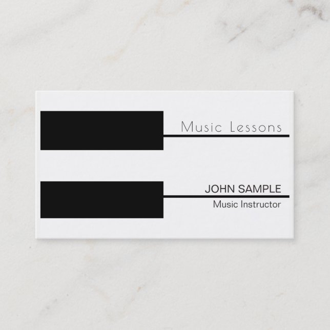 Piano Teacher Music Lessons Instructor Business Card (Front)