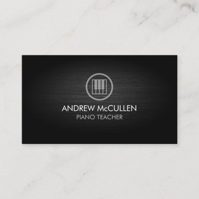 Piano Teacher Music Musician Business Card (Front)