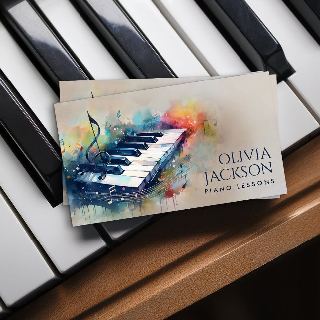 Piano Teacher Music Tutor  Business Card (Creator Uploaded)