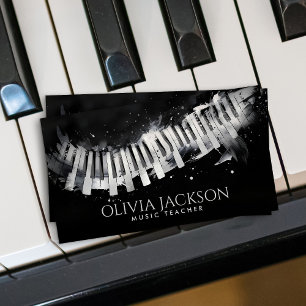 Piano Teacher Music Tutor  Business Card