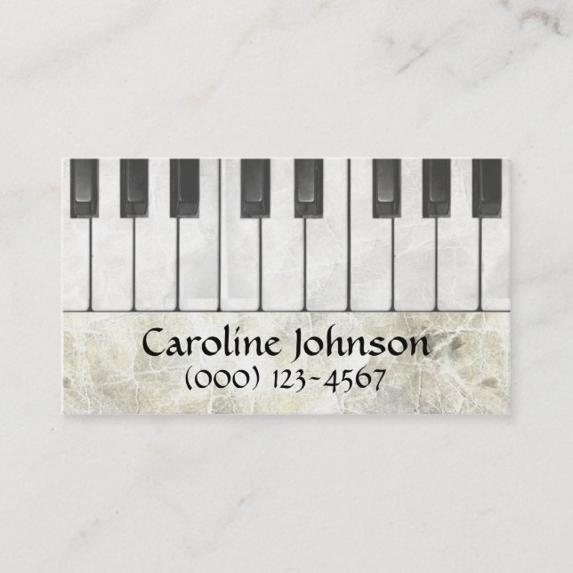 Piano Teacher Musician Business Cards (Front)
