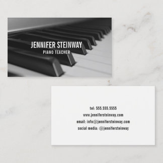 Piano Teacher Pianist Business Card