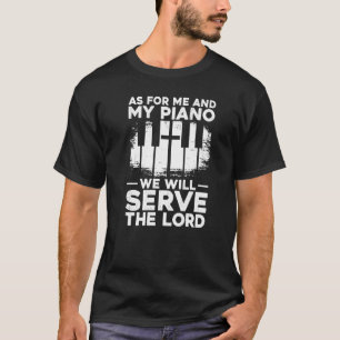 Piano Teacher Pianist Faith Christian Cross Keyboa T-Shirt