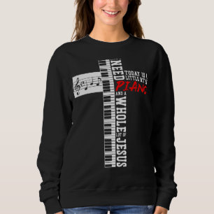 Piano Teacher Pianist Keyboard Cross Jesus Christi Sweatshirt