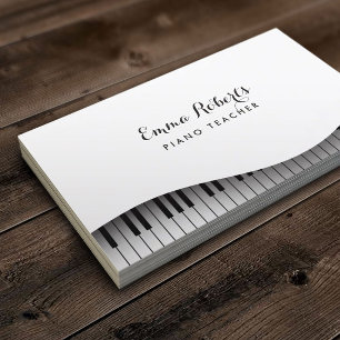 Piano Teacher Piano Keyboard Elegant Music Business Card