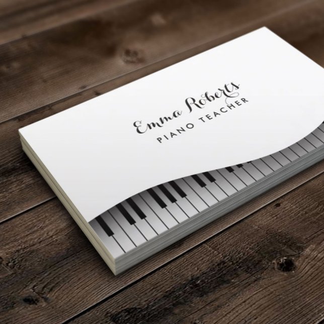 Piano Teacher Piano Keyboard Elegant Music Business Card (Creator Uploaded)