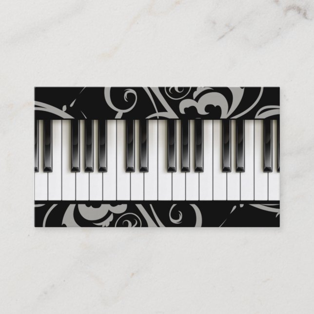 Piano Teacher Player Musician Instrument Studio Business Card (Front)