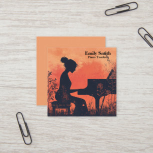 Piano Teacher Square Business Card