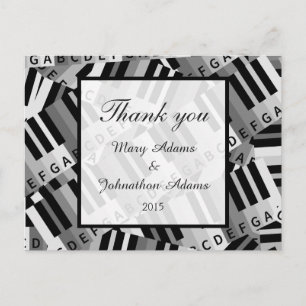 Piano Thank you Wedding Postcard