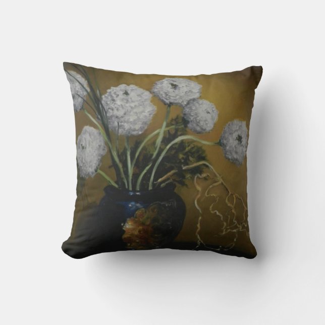 Piano Top Floral Throw Pillow (Front)