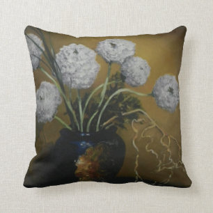 Piano Top Floral Throw Pillow