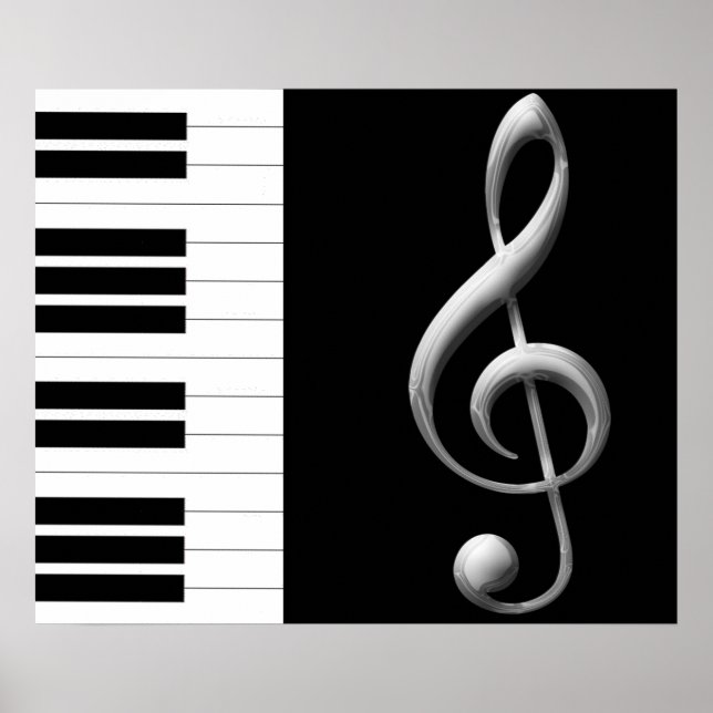 Piano Treble Clef Poster (Front)