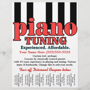 Piano Tuning. Keyboard. Music lessons. Tear sheet