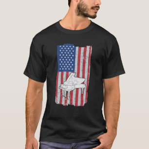 Piano Usa Flag Piano Player Pianist T-Shirt