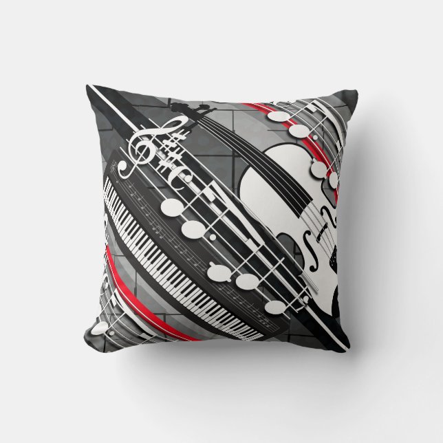 Piano Violin Notes Cushion (Front)