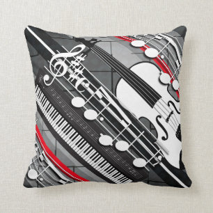 Piano Violin Notes Cushion