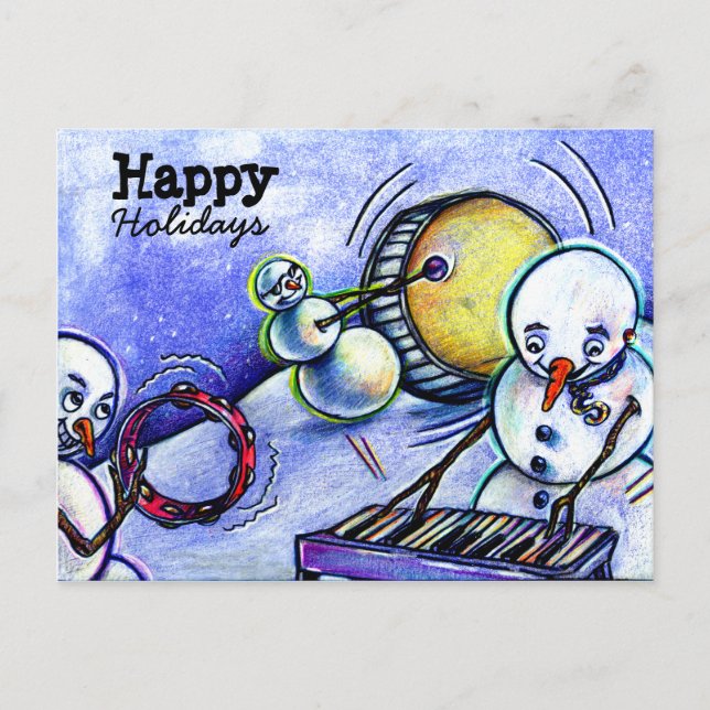 Piano with Keys Sticking Holiday Postcard (Front)