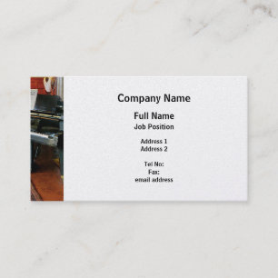 Piano With Sheet Music - Platinum Finish Business Card