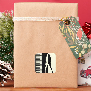 Piano Woman Square Sticker