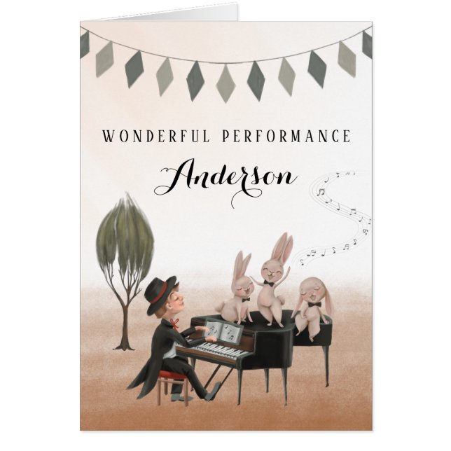 Piano Wonderful Performance Greeting Card (Front)