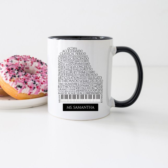 Piano Word Cloud Gift for Piano Teacher Mug (Creator Uploaded)