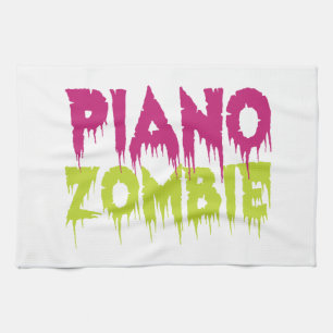 Piano Zombie Tea Towel