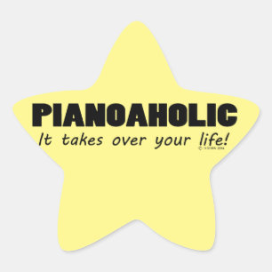 Pianoaholic Life Star Sticker