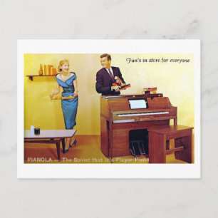Pianola, Player Piano Vintage Postcard