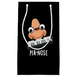 Pianose Funny Piano Nose Pun Dark BG Small Gift Bag