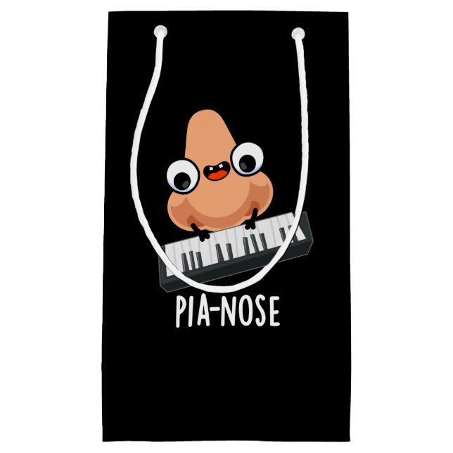 Pianose Funny Piano Nose Pun Dark BG Small Gift Bag (Front)