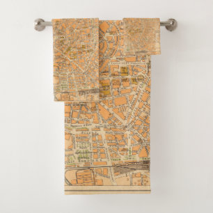 Pianta di Milano - Map of Milan, Italy Bath Towel Set