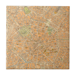 Pianta di Milano - Map of Milan, Italy Ceramic Tile