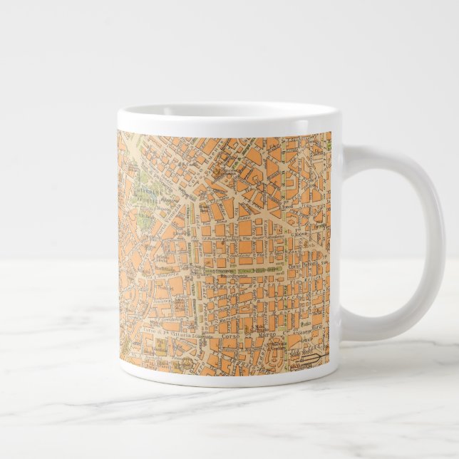 Pianta di Milano - Map of Milan, Italy Large Coffee Mug (Right)