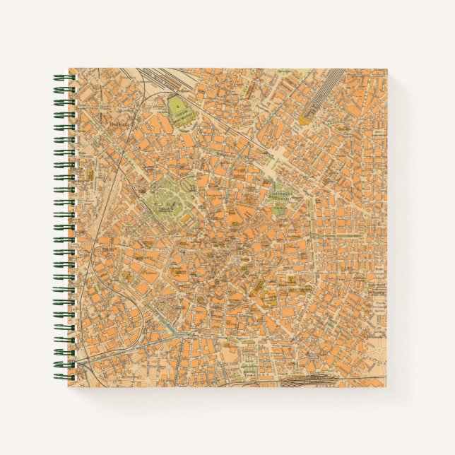 Pianta di Milano - Map of Milan, Italy Notebook (Front)