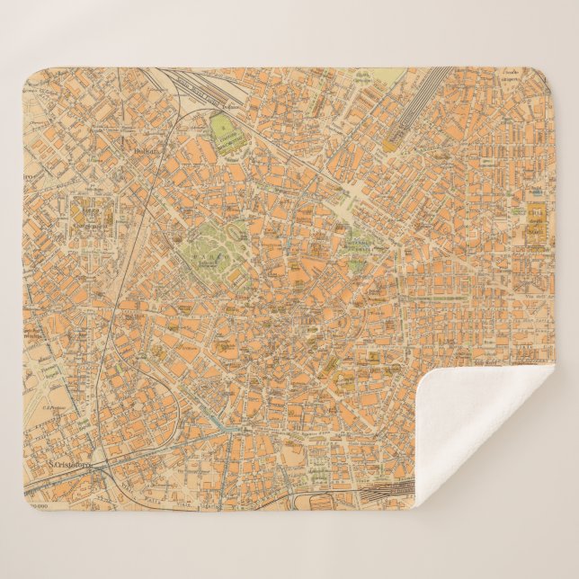 Pianta di Milano - Map of Milan, Italy Sherpa Blanket (Front (Horizontal))