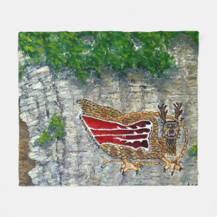 Piasa Bird Illinois Native American Legend Fleece  Blanket