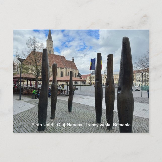 Piata Unirii, Cluj-Napoca, Romania, on a Holiday Postcard (Front)
