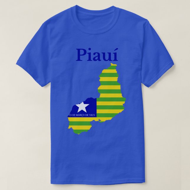 Piaui Map Flag Brazil T-Shirt (Design Front)