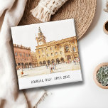 Piazza Bologna Italy Watercolor Italian Travel Magnet<br><div class="desc">If you need any further customisation please feel free to email me on yellowfebstudio@gmail.com. or message via Zazzle.</div>