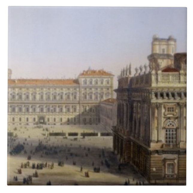 Piazza Castello, Turin, engraved by F. Citterio (c Ceramic Tile (Front)