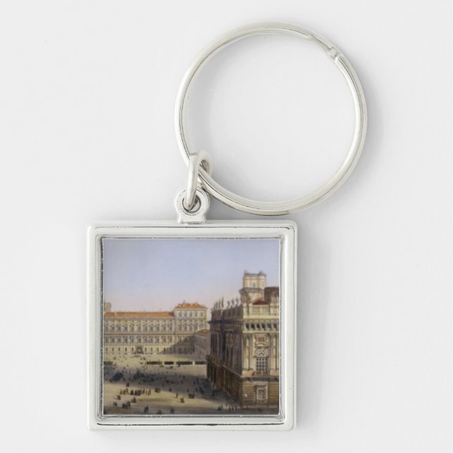 Piazza Castello, Turin, engraved by F. Citterio (c Key Ring (Front)