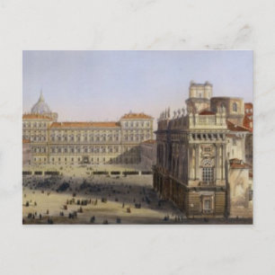 Piazza Castello, Turin, engraved by F. Citterio (c Postcard