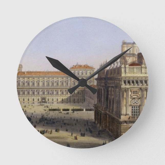 Piazza Castello, Turin, engraved by F. Citterio (c Round Clock (Front)