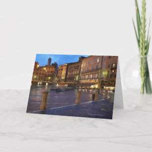 Piazza Del Campo at dusk,Siena. Card