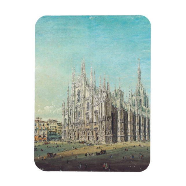 Piazza del Duomo in Milan by Carlo Bossoli   Magnet (Vertical)